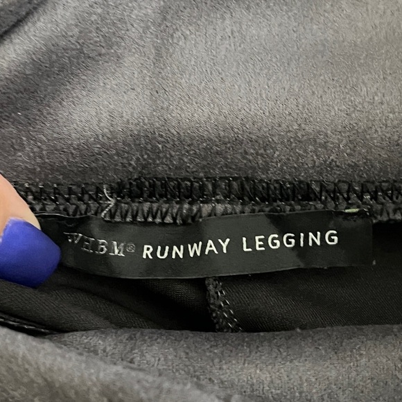 White House Black Market Grey Runway Vegan Suede Leggings sz 2 - Picture 6 of 12